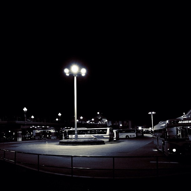 Night Bus Terminal / #bw#blackwhite#blackandwhite#monochrome